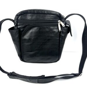 Day Makers Santa Barbara Crossbody Bag Black Leather Heavy Duty Anti Theft